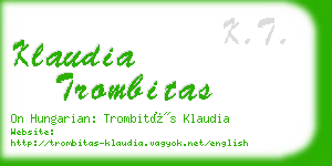 klaudia trombitas business card